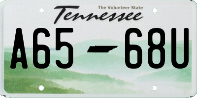 TN license plate A6568U