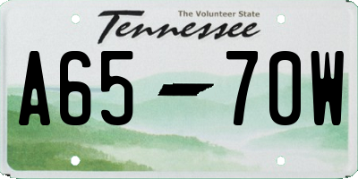 TN license plate A6570W
