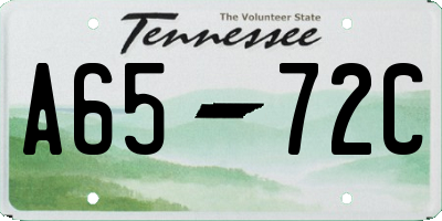 TN license plate A6572C