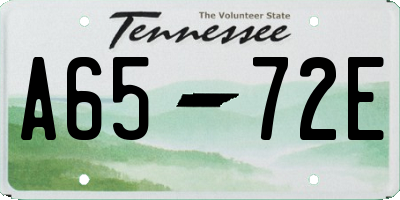 TN license plate A6572E