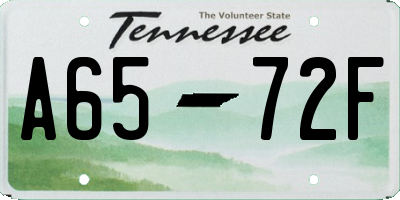 TN license plate A6572F