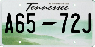 TN license plate A6572J
