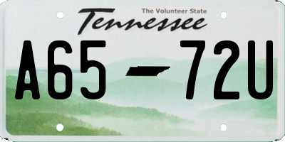 TN license plate A6572U