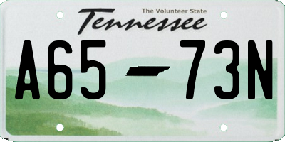 TN license plate A6573N