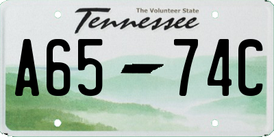 TN license plate A6574C