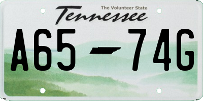 TN license plate A6574G