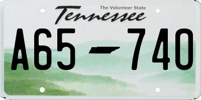 TN license plate A6574O