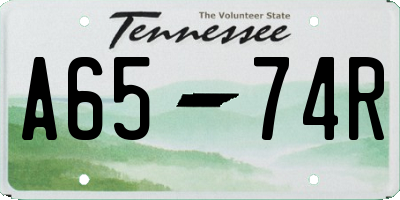 TN license plate A6574R