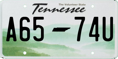 TN license plate A6574U