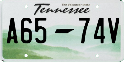 TN license plate A6574V