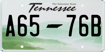 TN license plate A6576B