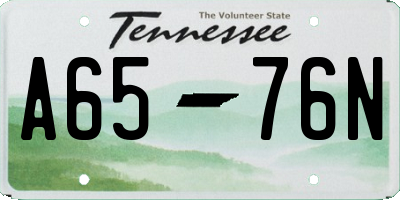 TN license plate A6576N