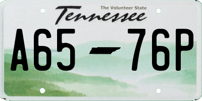 TN license plate A6576P