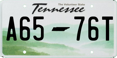 TN license plate A6576T