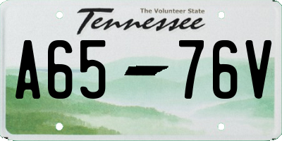 TN license plate A6576V