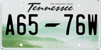 TN license plate A6576W