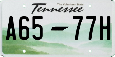TN license plate A6577H