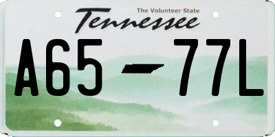 TN license plate A6577L