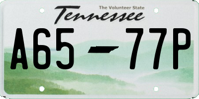 TN license plate A6577P