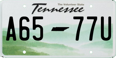 TN license plate A6577U