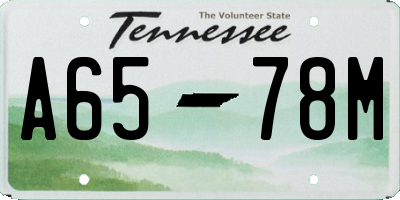 TN license plate A6578M