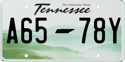 TN license plate A6578Y