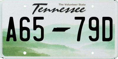 TN license plate A6579D