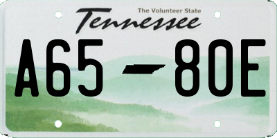 TN license plate A6580E