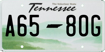 TN license plate A6580G