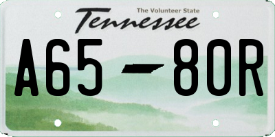 TN license plate A6580R