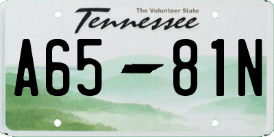 TN license plate A6581N