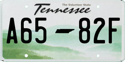 TN license plate A6582F
