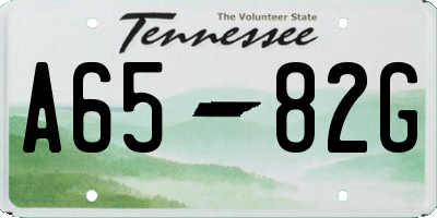 TN license plate A6582G