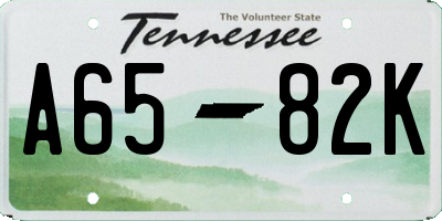 TN license plate A6582K