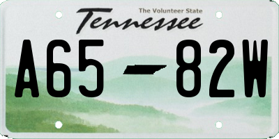 TN license plate A6582W