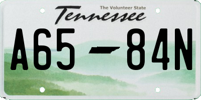 TN license plate A6584N