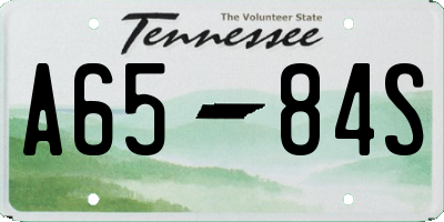 TN license plate A6584S