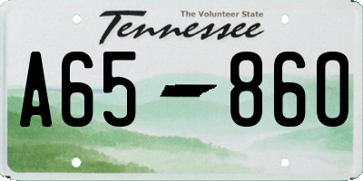 TN license plate A6586O
