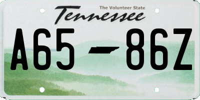 TN license plate A6586Z