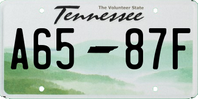 TN license plate A6587F