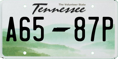 TN license plate A6587P