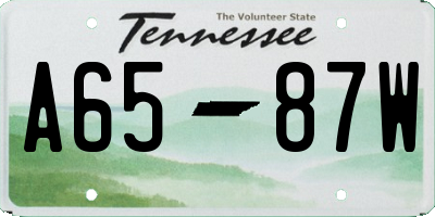 TN license plate A6587W