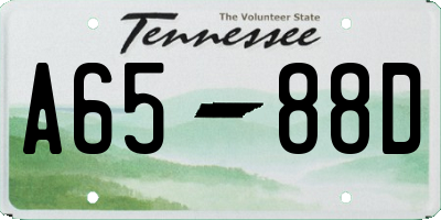 TN license plate A6588D