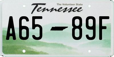 TN license plate A6589F