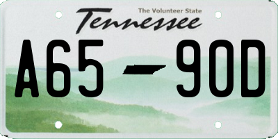TN license plate A6590D