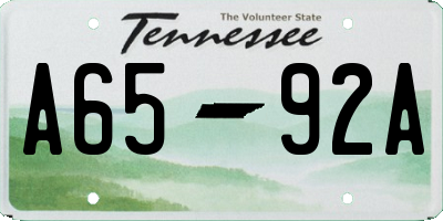 TN license plate A6592A