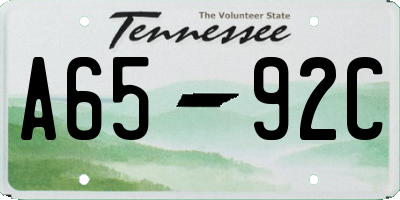 TN license plate A6592C