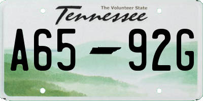 TN license plate A6592G