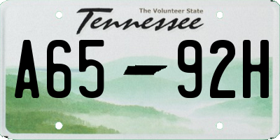 TN license plate A6592H