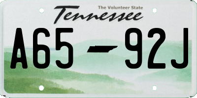 TN license plate A6592J